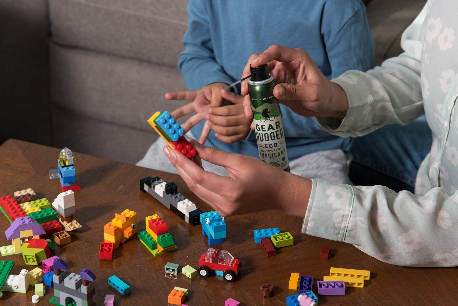 gear hugger being used by children safely on their toys