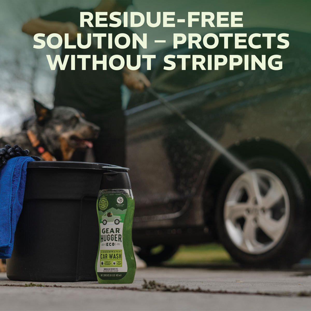 Eco car wash 16oz residue-free solution - protects paint without stripping wax or sealant