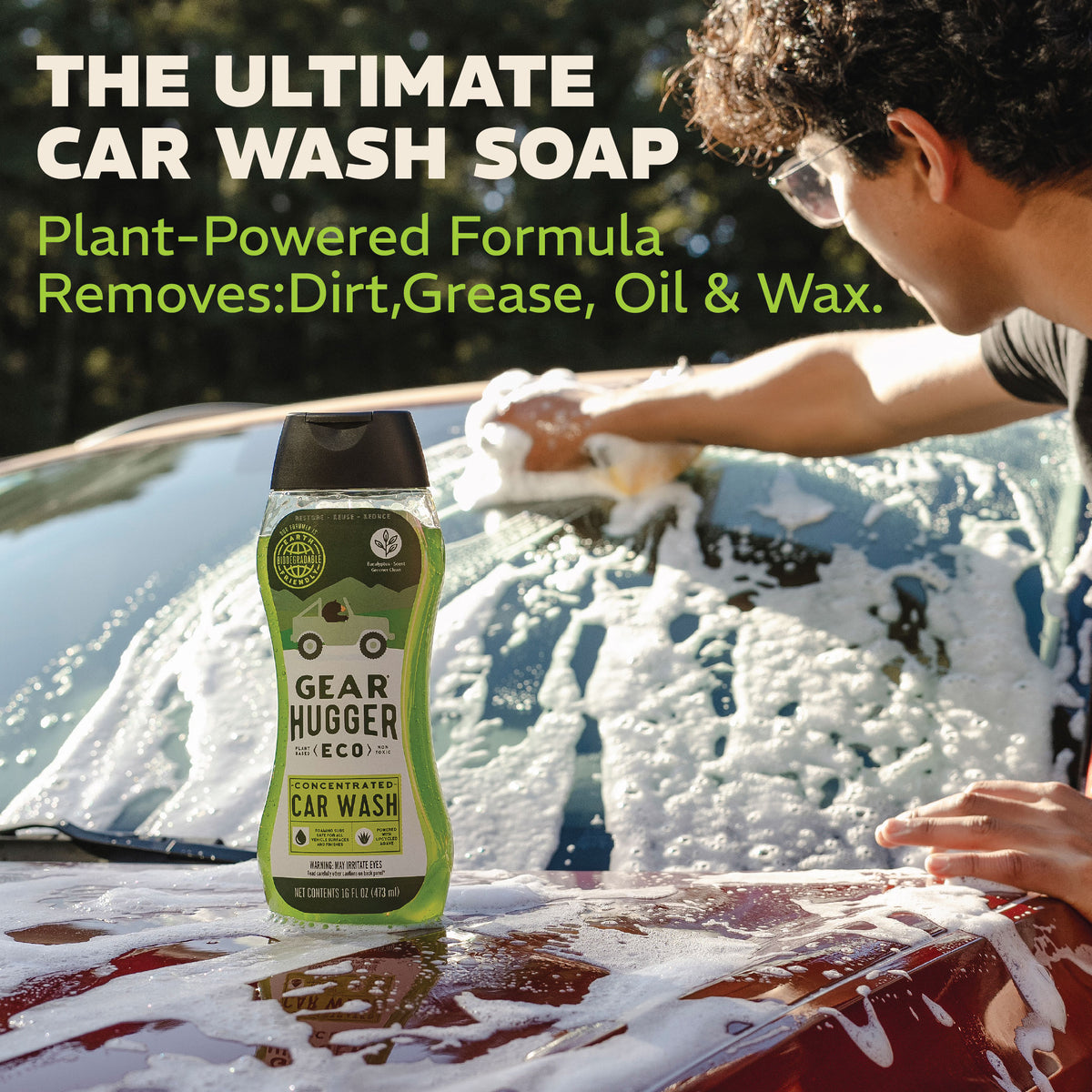 Ultimate eco car wash soap 16oz - plant-powered formula removes dirt, grease, oil and wax