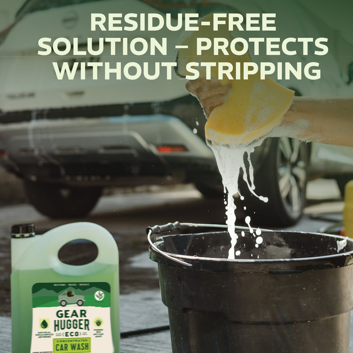 Eco car wash residue-free formula - protects paint without stripping wax or sealant