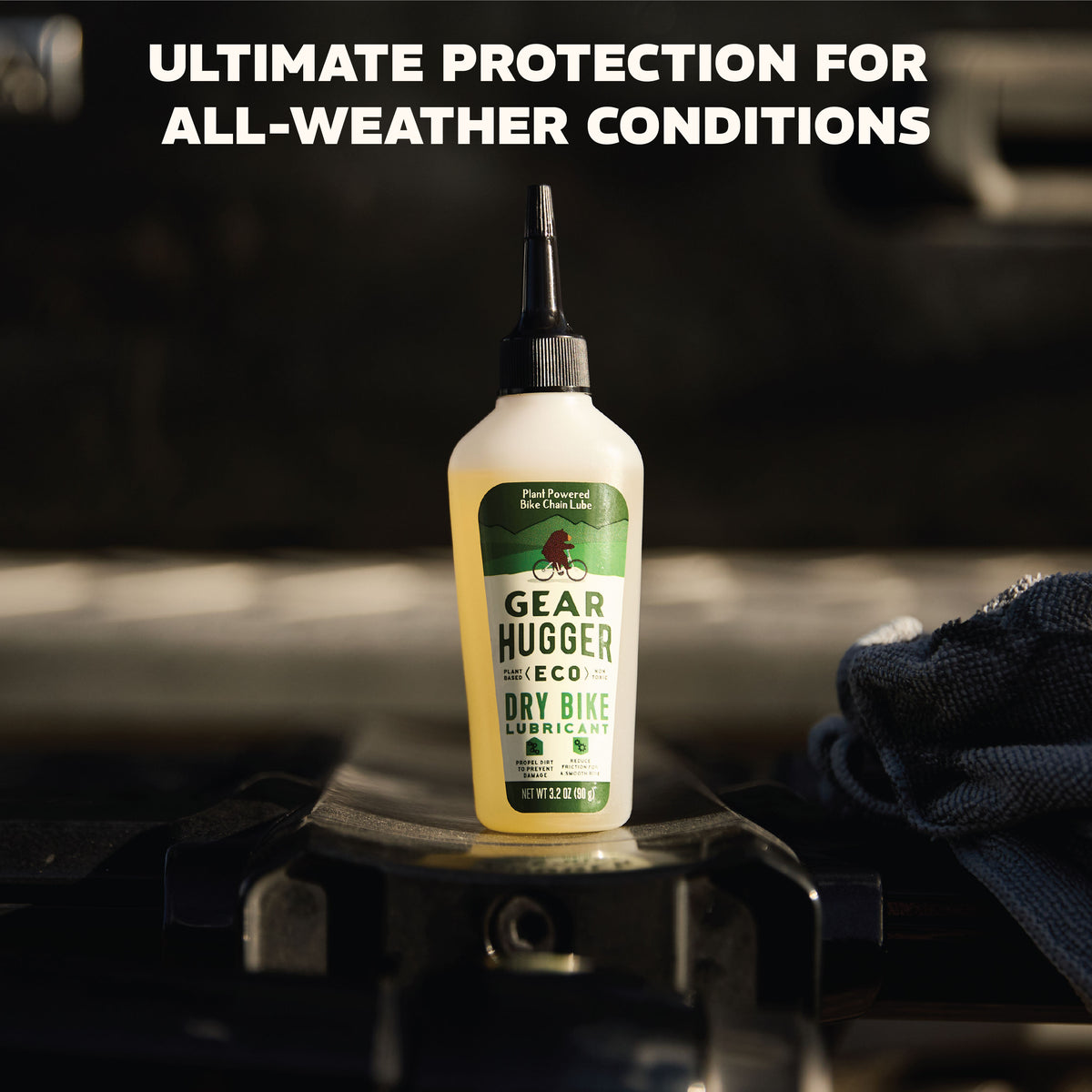 Eco Dry Bike Lubricant 3.2oz | USDA Certified 97% Biobased - Gear Hugger Eco Dry Bike Lubricant 3.2oz | USDA Certified 97% Biobased - Gear Hugger