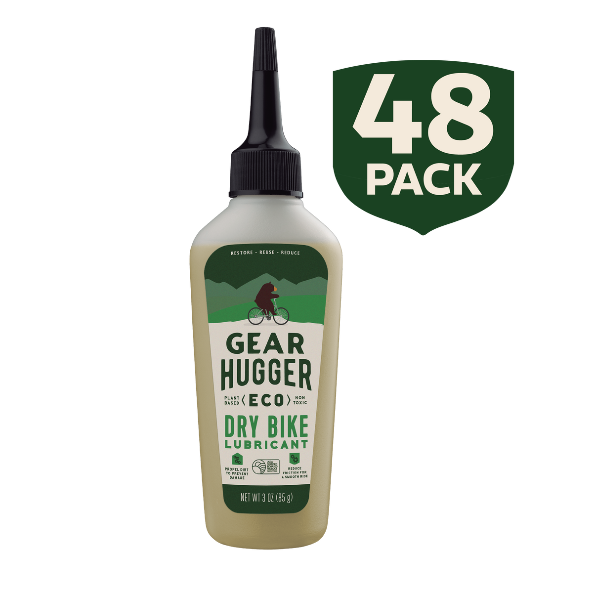 Eco dry bike lubricant 3.2oz 48-pack bulk - 96% biobased, no PTFEs, plant-powered chain lube wholesale