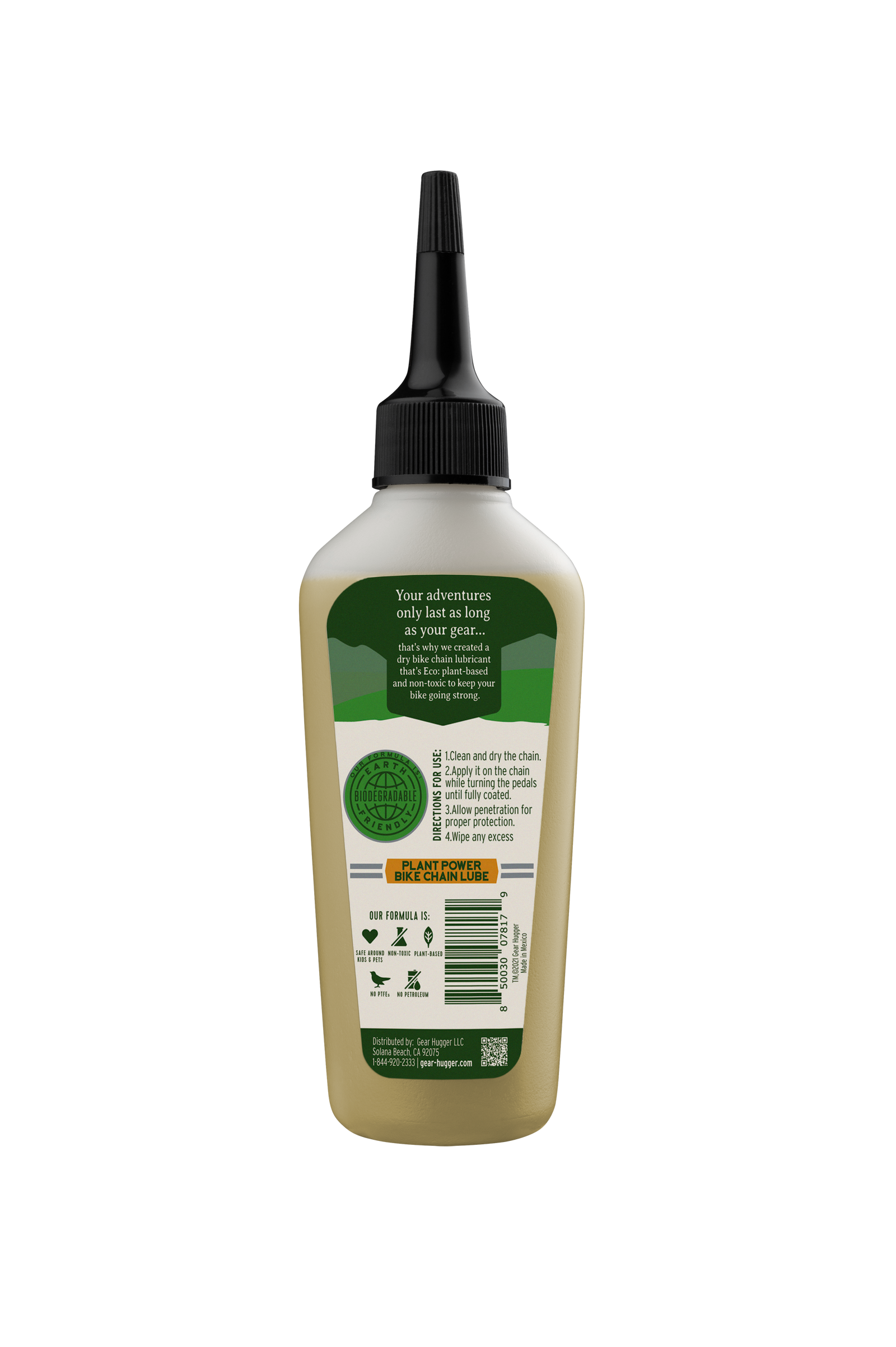 Eco dry bike lubricant 3.2oz - USDA certified 97% bio-based, repels dirt, reduces friction, smooth ride