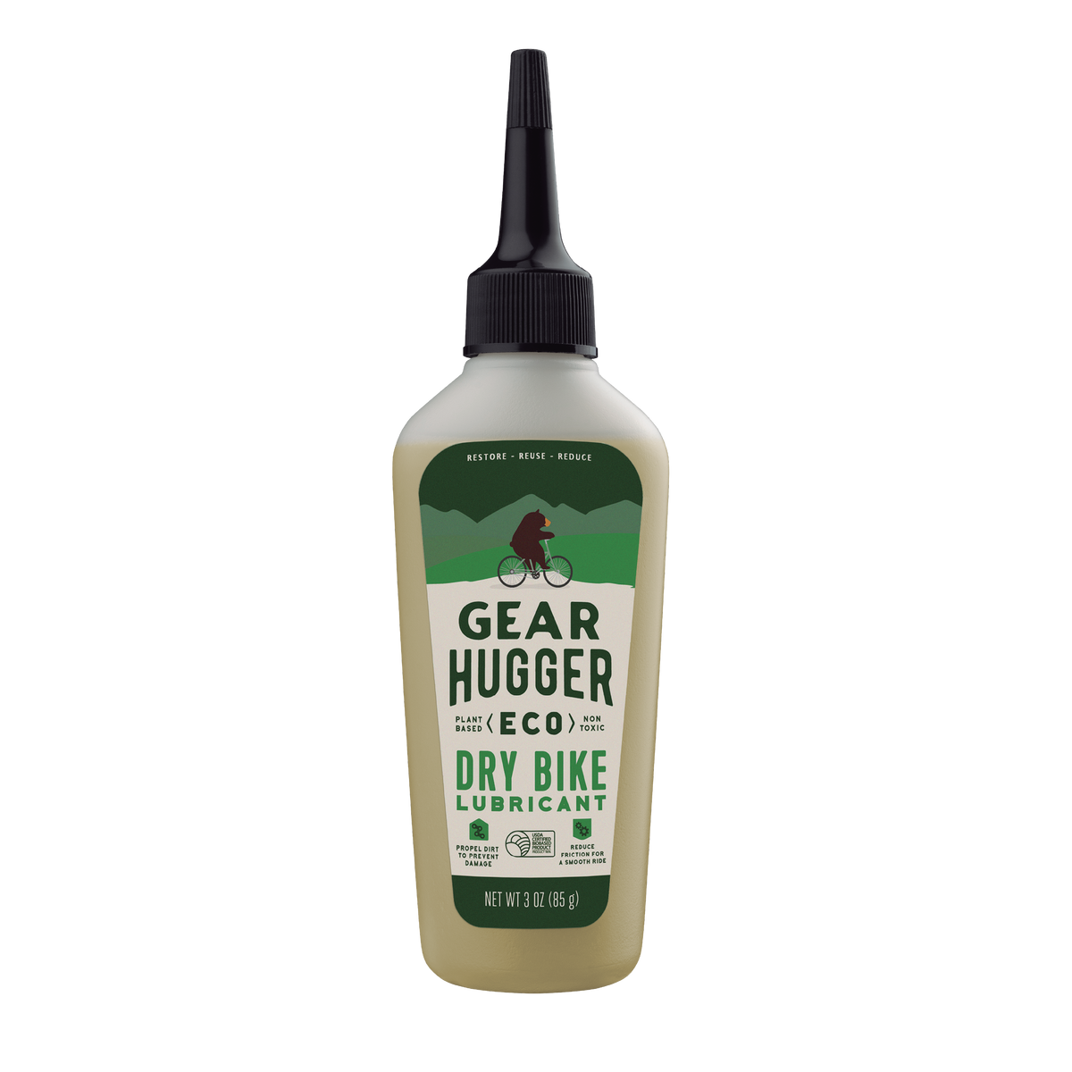 Eco dry bike lubricant 3.2oz - USDA certified 97% bio-based, repels dirt, reduces friction, smooth ride