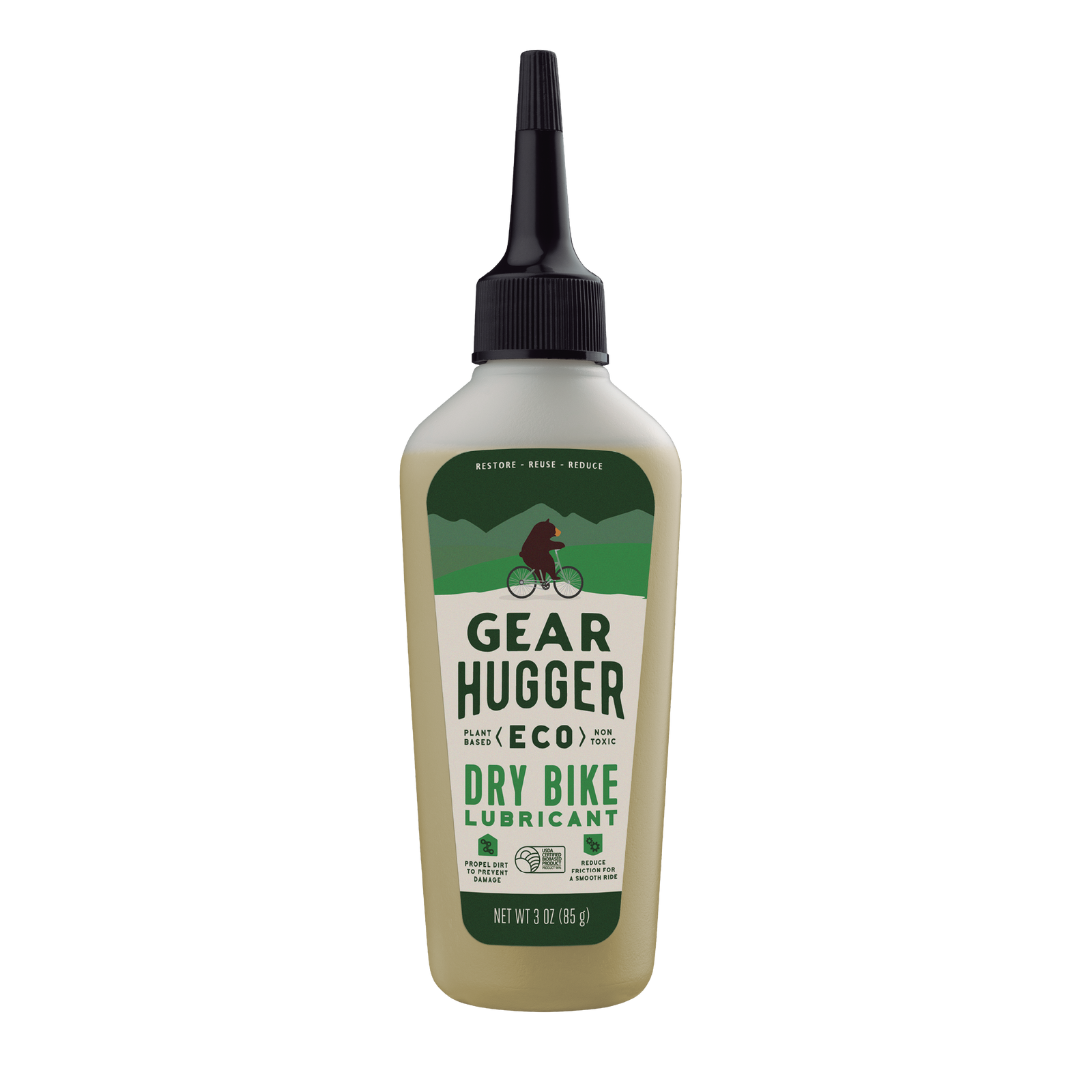 Eco dry bike lubricant 3.2oz - USDA certified 97% bio-based, repels dirt, reduces friction, smooth ride