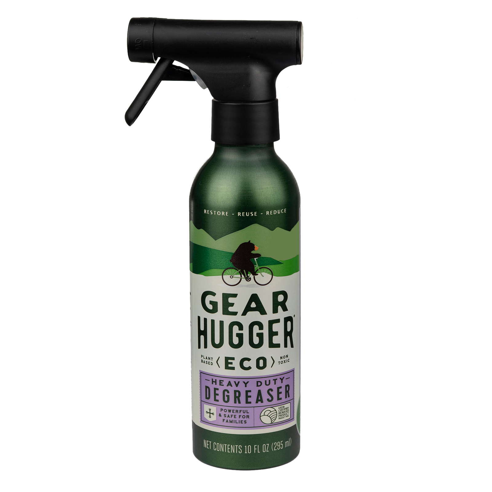 Eco heavy-duty plant-based degreaser 10oz trigger spray bottle - powerful, non-toxic, safe for families