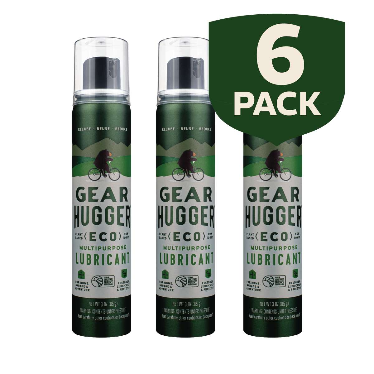 Eco multipurpose lubricant 3oz 6-pack - 96% biobased, plant-based, non-toxic for home, garage and adventure