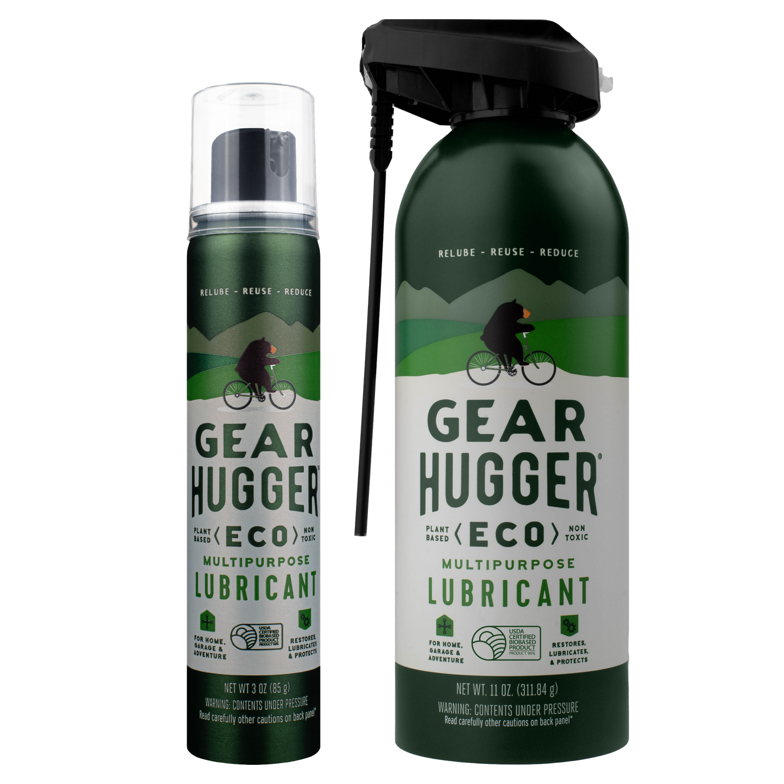 Eco dual bundle - plant-based multipurpose lubricant 11oz and 3oz travel size for home and on-the-go use