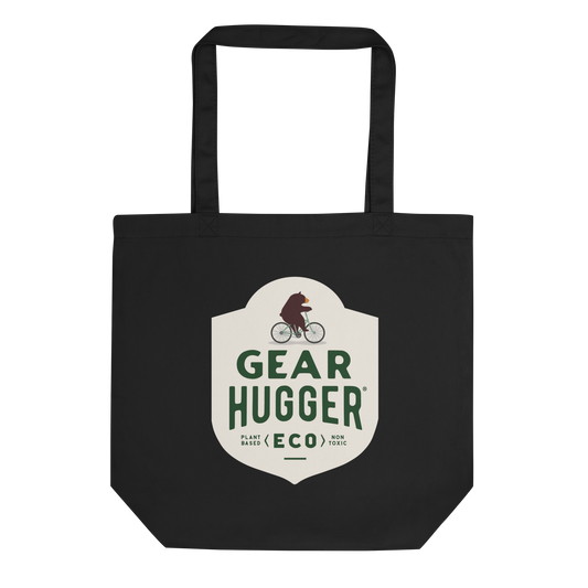 adventure tote bag with the gear hugger logo on it